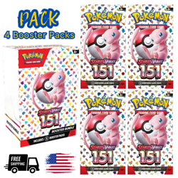 Pokemon TCG Scarlet & Violet 151 Game Cards - Pack of 4 Booster Packs Sealed US - Image 1