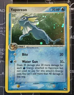 Vaporeon 6/17 Pop Series 3 Holo Rare Promo 2006 Vintage Pokemon TCG Card - Image 1