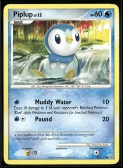 2009 Platinum Set Pokemon Card 085 Piplup LP - Image 1