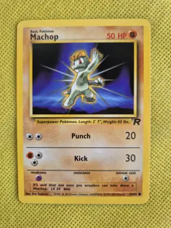 Machop 59/82 Team Rocket Set - Common - LP - Pokemon TCG Card WOTC - Image 3