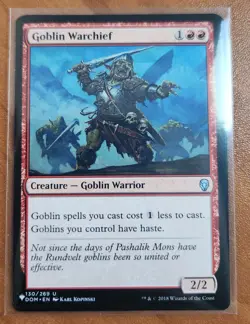 Magic MTG Goblin Warchief DOM 0130 Regular Uncommon - NM condition - Image 1