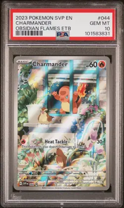 PSA 10 - 2023 Pokemon Obsidian Flames CHARMANDER Black Star Promo #044 (5028) - Image 3