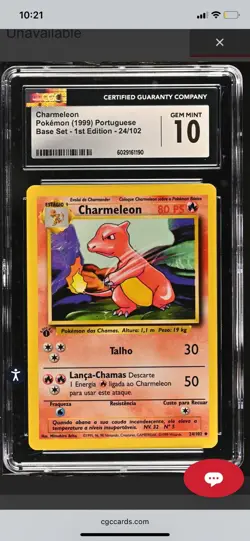 Pokemon Charmeleon Base Set 1st Edition PORTUGUESE #24 CGC 10 Gem Mint - Image 1