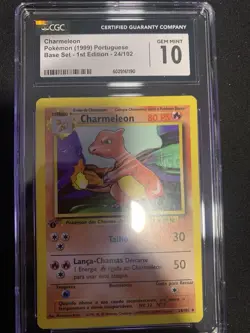 Pokemon Charmeleon Base Set 1st Edition PORTUGUESE #24 CGC 10 Gem Mint - Image 2