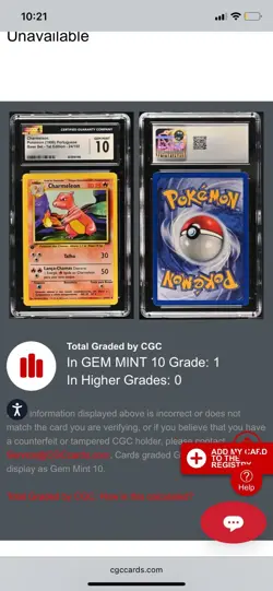 Pokemon Charmeleon Base Set 1st Edition PORTUGUESE #24 CGC 10 Gem Mint - Image 3