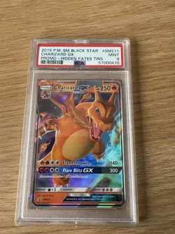 2019 CHARIZARD GX Pokemon Sun & Moon Hidden Fates #SM211 Black Star Promo PSA 9 - Image 1