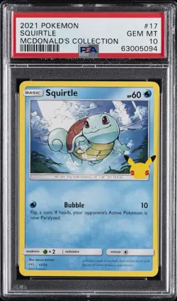2021 POKEMON MCDONALD'S COLL #17 SQUIRTLE PSA 10 - Image 1