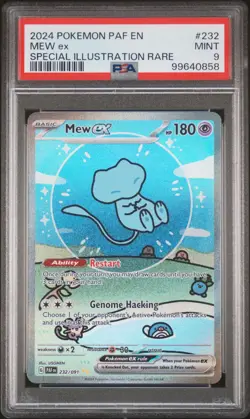 2024 POKEMON PAF EN-PALDEAN FATES SPECIAL ILLUSTRATION RARE #232 MEW EX PSA 9 - Image 1
