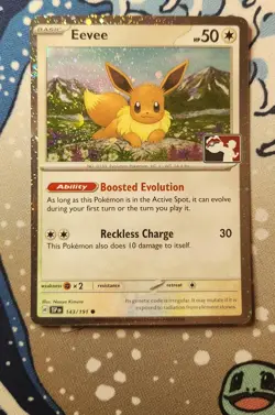 Eevee 143/191 Surging Sparks Cosmo Holo Play! Pokemon Prize Pack - Image 1