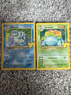 Pokemon 25th Anniversary Venusaur Blastoise Holo Card Set - Image 1