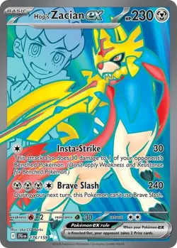 Pokemon TCG Hop's Zacian EX 176/159 S&V Journey Together Card - Image 1