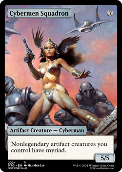 CYBERMEN SQUADRON : altered-art card for use with MTG : with SEXY SPACE GIRL! - Image 1