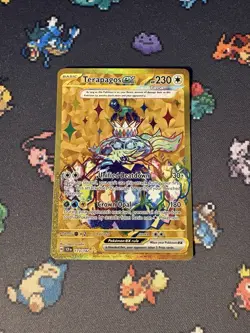 Pokemon Cards Terapagos ex 173/142 Gold Secret Rare Stellar Crown - (NM) - Image 1