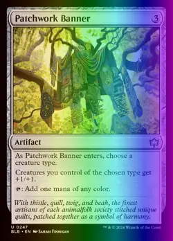 MTG Magic the Gathering Patchwork Banner (247/427) Bloomburrow NM FOIL - Image 1