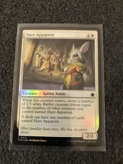 Magic The Gathering MTG - Hare Apparent Foil - FDN - Image 1