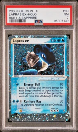 Pokemon PSA 7 Lapras Ex #99 Holo EX Ruby & Sapphire 2003 English - Image 2