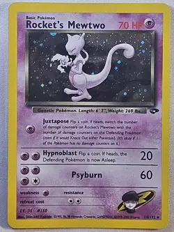 Rocket's Mewtwo 14/132 Gym Challenge Holo - Pokemon TCG - MP - Image 1