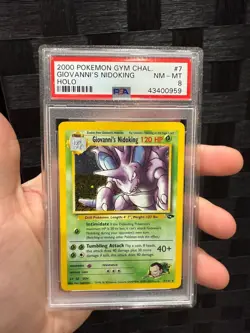 PSA 8 Giovanni’s Nidoking #7 Holo NM-MT - 2000 Pokemon - Gym Challenge - Image 1