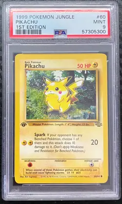 1999 Pokemon Jungle 1st Edition Pikachu #60 PSA 9 - Image 1