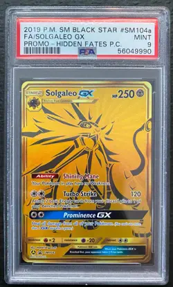 2019 Pokemon SM Black Star Promo Hidden Fates Solgaleo GX #SM104a PSA 9 MINT - Image 1