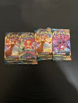 Pokemon Darkness Ablaze Sealed Booster Pack x4 - Image 1