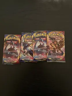 Pokemon Sword and Shield Base Sealed Booster Pack x4 - Image 1