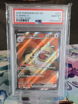 PSA 10 GEM 2024 Pokemon Surging Sparks SLAKING EX #227 Ultra Rare - Image 1