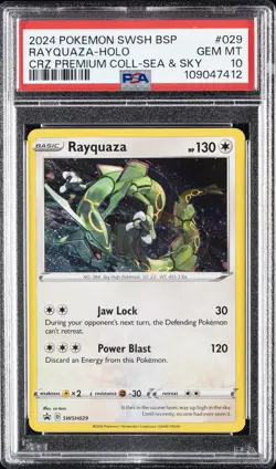 2024 POKEMON SWSH BLACK STAR PROMO #029 RAYQUAZA-HOLO PSA 10 - Image 1