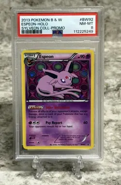 2013 POKEMON BLACK & WHITE PROMO SYLVEON COLLECTION #BW92 ESPEON HOLO PSA 8 - Image 1
