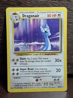 Pokemon TCG Dragonair Base Set Unlimited Rare Card 18/102 LP - Image 1