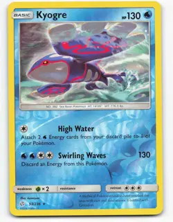 2019 Pokemon, Cosmic Eclipse, #53/236 Kyogre, Reverse Holo Rare - Image 1