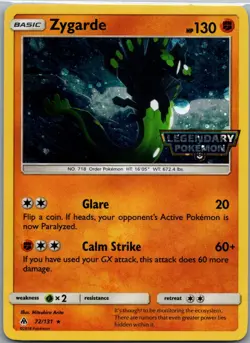Zygarde 72/131 Rare - Pokemon Forbidden Light - Stamped Promo Cosmos Holo (NM) - Image 1