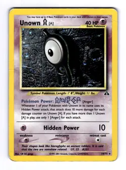 Unown [A] (14) Neo Discovery #14 (2001) Holo HP Pokemon - Image 1