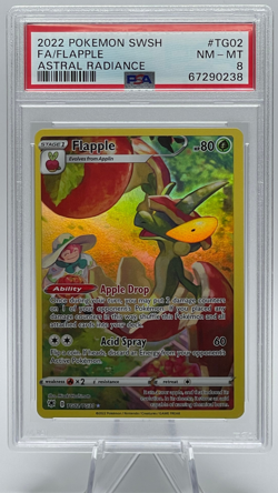 2022 POKEMON SWORD & SHIELD ASTRAL RADIANCE #TG02 FA/FLAPPLE PSA 8 NM-MT - Image 1