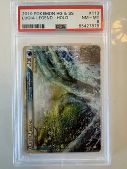 2010 POKEMON HEARTGOLD & SOULSILVER #113 LUGIA LEGEND-HOLO PSA 8 - Image 1