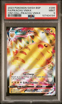 2023 POKEMON SWSH BLACK STAR PROMO #286 FULL ART/PIKACHU VMAX PSA 9 - Image 1
