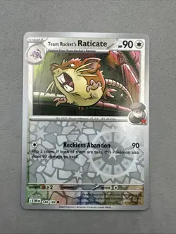 Pokemon TCG * Destined Rivals 148/182 Team Rocket's Raticate * REVERSE HOLO * NM - Image 1