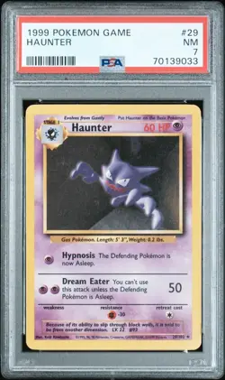 1999 Pokemon Base Set Haunter 29/102 PSA 7 NM! - Image 1