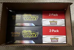 Pokemon Surging Sparks Elite Trainer Box + Booster Bundle, Costco (Lot of 2) - Image 1