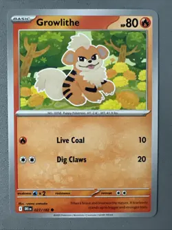 Pokemon TCG * Destined Rivals 027/182 Growlithe Common * UNG NM FRESH PACK - Image 1