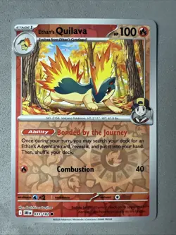 Pokemon TCG * Destined Rivals 33/182 Ethan's Quilava C REVERSE HOLO* NM FRESH PK - Image 1