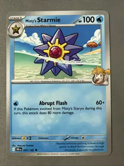Pokemon TCG * Destined Rivals 047/182 Misty's Starmie U * UNG NM FRESH PACK - Image 1