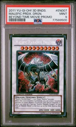 YuGiOh Malefic Paradox Dragon YMP1-EN007 Limited Edition Secret Rare PSA 9 - Image 1