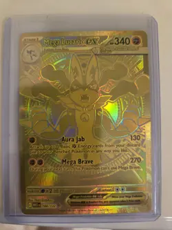 Mega Lucario EX 188/132 Hyper Rare Gold Mega Evolutions Pokemon Card NM - Image 1