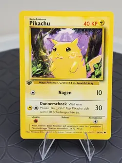 Pokemon Pikachu TCG Base Set 1st Edition Common Card 58/102 German - Image 1