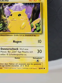 Pokemon Pikachu TCG Base Set 1st Edition Common Card 58/102 German - Image 5
