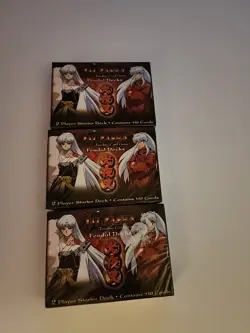 Rare Lot Of 3 InuYasha TCG Feudal 2 Player Starter Deck CCG Card Game NEW SEALED - Image 1