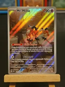 Pokemon TCG Mr. Mime Scarlet Violet Holo Illustration Card 179/165 Near Mint - Image 1