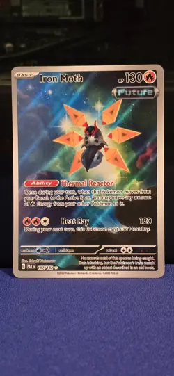Pokemon TCG Iron Moth Paradox Rift Holo Card 187/182 Illustration Rare - Image 1