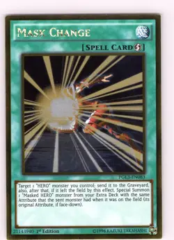 Yu-Gi-Oh TCG Mask Change PGL3-EN083 1st Edition Gold Rare Card NM - Image 1